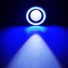 ￼1pcs 3.0 Angel Eyes Fog Lamp 12V Universal 2.5 COB LED DRL Lamp 3.5 Driving Lights White Blue Pink Yellow Green 64/76/89mm -By Sea Courier Method 🚢📦