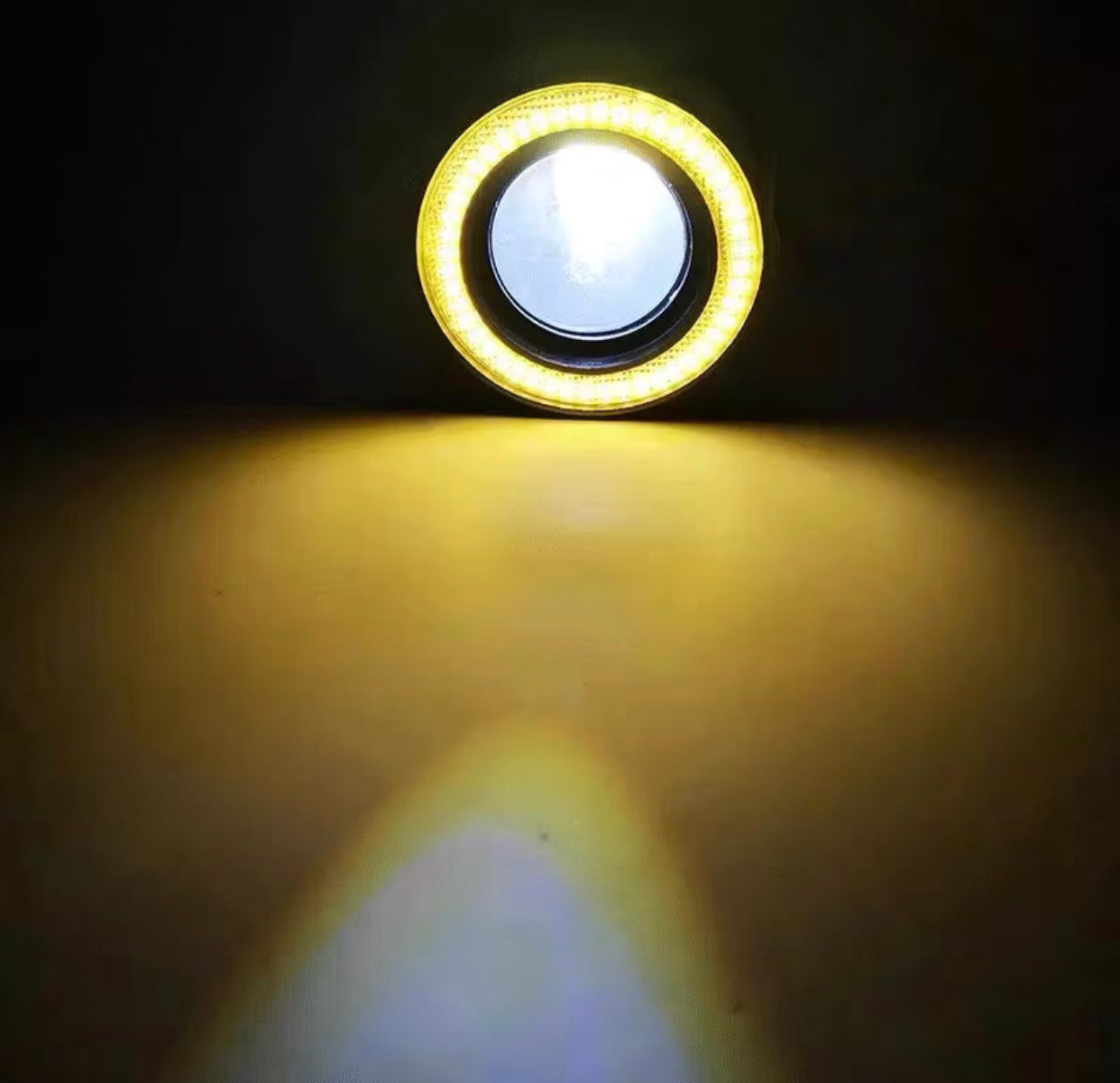 ￼1pcs 3.0 Angel Eyes Fog Lamp 12V Universal 2.5 COB LED DRL Lamp 3.5 Driving Lights White Blue Pink Yellow Green 64/76/89mm -By Sea Courier Method 🚢📦