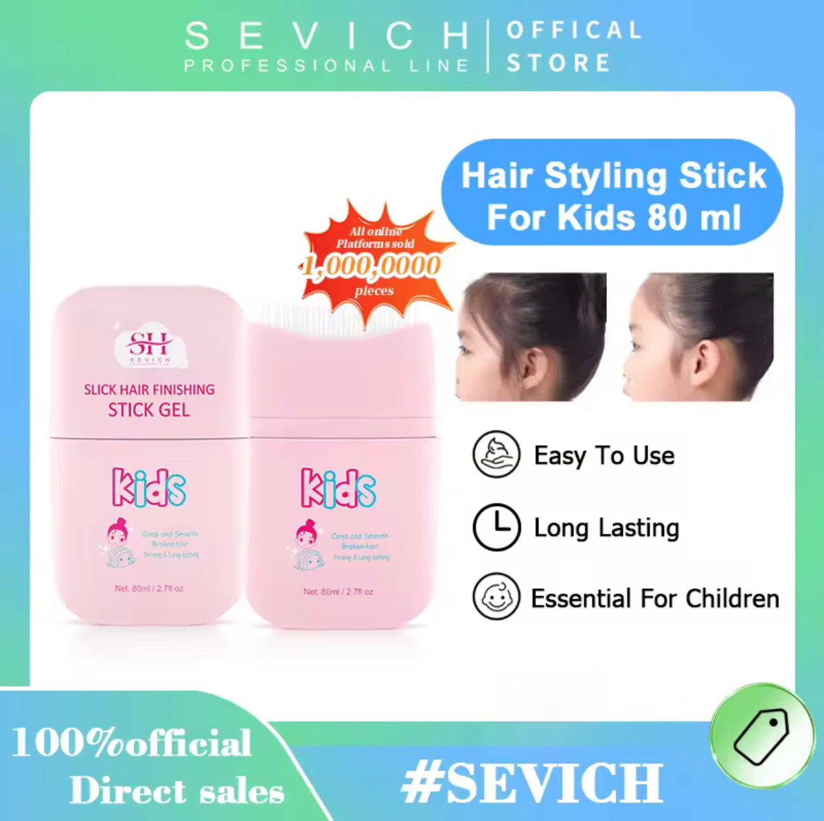 SEVICH Slick Stick For Kids Hair Styling Gel Baby Hair Finishing Wax Sleek Stick for Kids Hair Gel for Kids Girl -By Sea Courier Method🚢📦