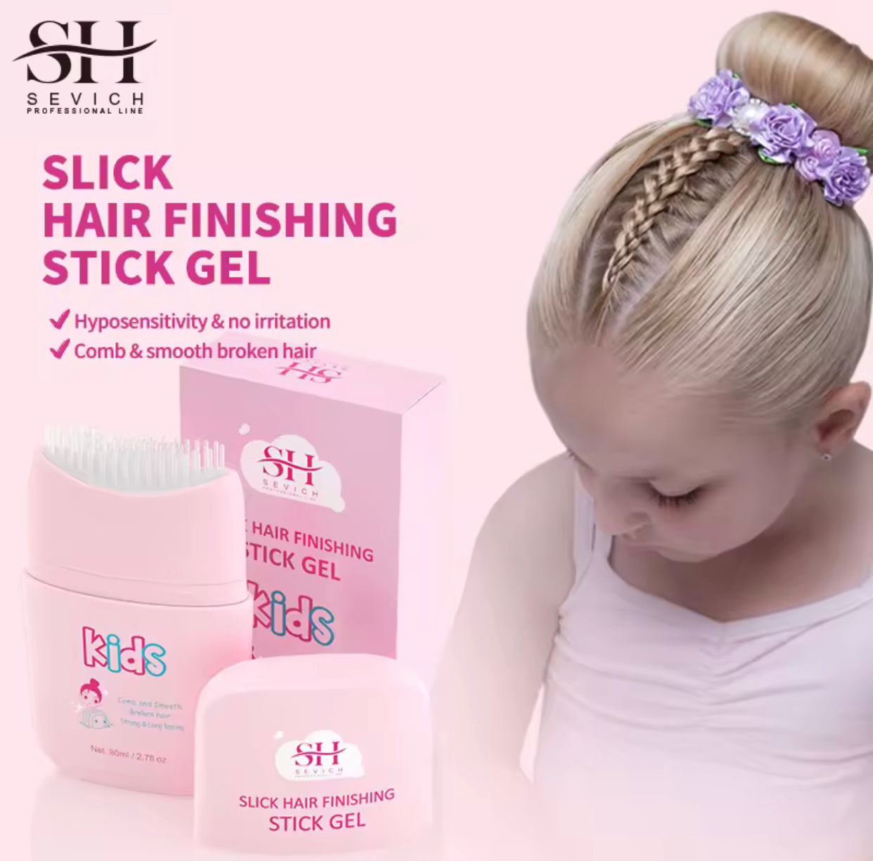 SEVICH Slick Stick For Kids Hair Styling Gel Baby Hair Finishing Wax Sleek Stick for Kids Hair Gel for Kids Girl -By Sea Courier Method🚢📦