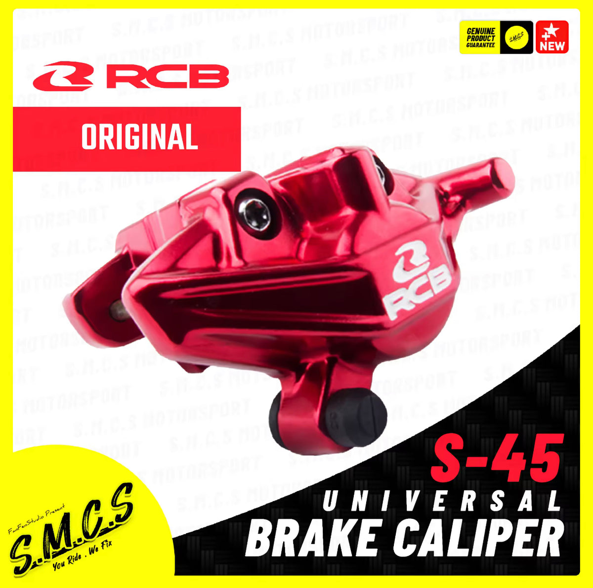 RACING BOY RCB S45 Series Brake Caliper Universal Rear Y15ZR / LC135 5S / FZ150i / Dash 2 Honda Yamaha (100% Original) Red -By Sea Courier Method 🚢📦