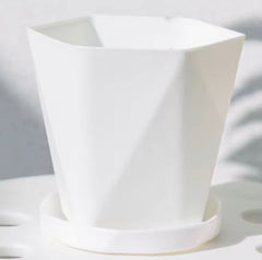 “White-Large” Nordic Style Plastic Nursery Flower Pot with Saucer Tray -By Sea Courier Method 🚢📦