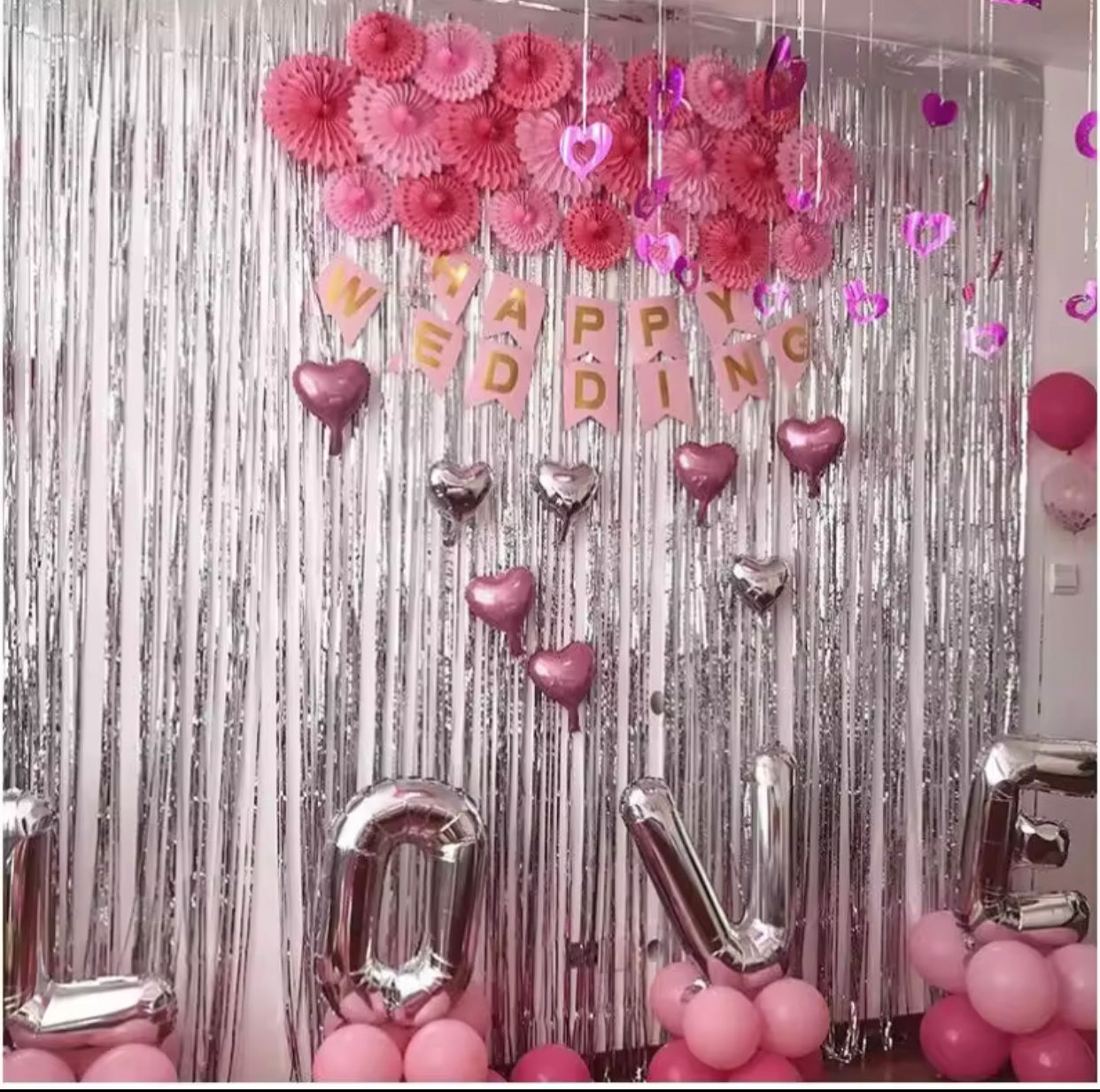 1M*2M Foil Curtain TInsel Backdrop Birthday Party Wall Background Festival Decor -By Sea Courier Method 🚢📦