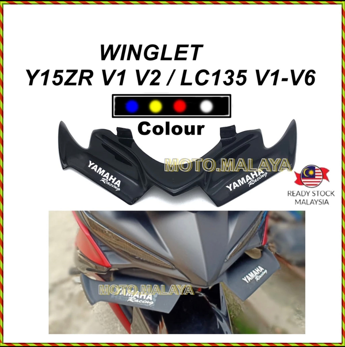 ￼Winglet Yamaha Y15zr y 15 zr V1 v2 Y15 Lc135 lc 135 v3 v4 v5 v6 fibre made -By Sea Courier Method 🚢📦