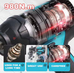 MAKITA 18V Cordless Electric Wrench 2 Batteries 6200rpm 980 NM Impact Wrench Battery Gun Powerful Auto Repair Shelf Air Cannon Unscrewing Machine Household Screwdriver Power Tools -By Sea Courier Method 🚢🎁