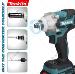 MAKITA 18V Cordless Electric Wrench 2 Batteries 6200rpm 980 NM Impact Wrench Battery Gun Powerful Auto Repair Shelf Air Cannon Unscrewing Machine Household Screwdriver Power Tools -By Sea Courier Method 🚢🎁