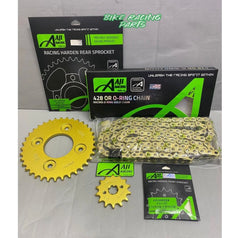 AJI Racing [ 428H ] WAVE100/ WAVE110/ WAVE125/WAVE125 i SPROCKET + 132L CHAIN RANTAI VALUE SET🔥 [ O-RING / NORMAL ] -By Sea Courier Method 🚢📦