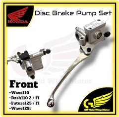 ￼HONDA WAVE110 FUTURE125 FRONT DISC BRAKE PLATE MASTER PUMP & CALIPER SYSTEM SET X4 DASH110 W110 DASH125 2 FI W125i -By Sea Courier Method 🚢📦