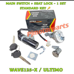 ￼HONDA WAVE125-X / ULTIMO - ORIGINAL ESPADA 1 SET SPECIAL KEY MAIN SWITCH + SEAT LOCK KUNCI MAINSWITCH MASTER WAVE 125 X -By Sea Courier Method 🚢📦