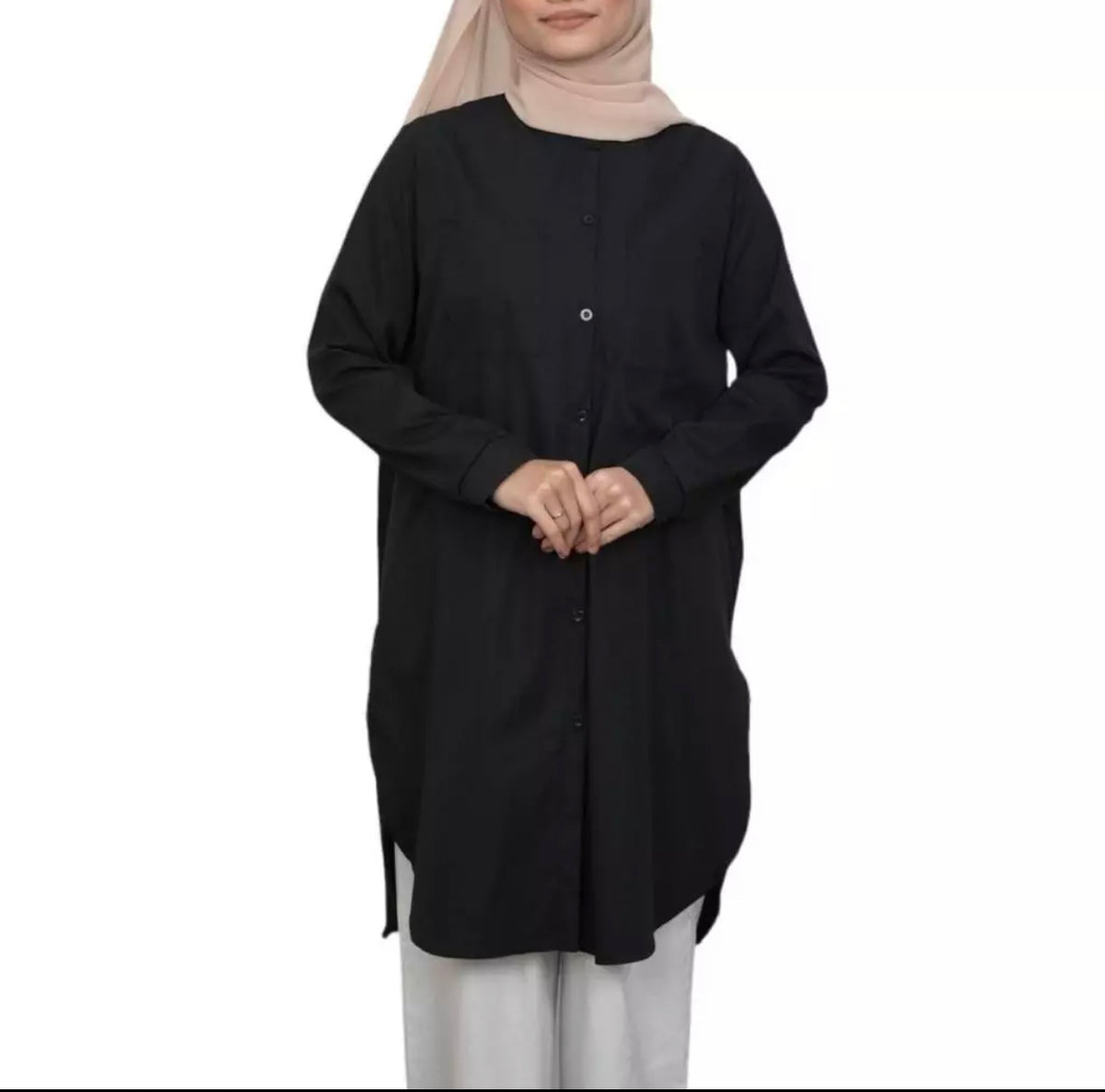 ￼PANDAEYES BLOUSE HAMRA LABUH DOUBLE POCKET (CLO-CN8643BL) -By Sea Courier Method 🚢📦