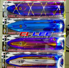 ￼LC135 NEW - V2 V3 V4 COVER EXHAUST TITANIUM PROTECTOR #SILVER TITANIUM #BLUE STRIPE #BLUE -By Sea Courier Method 🚢📦