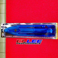 ￼LC135 NEW - V2 V3 V4 COVER EXHAUST TITANIUM PROTECTOR #SILVER TITANIUM #BLUE STRIPE #BLUE -By Sea Courier Method 🚢📦