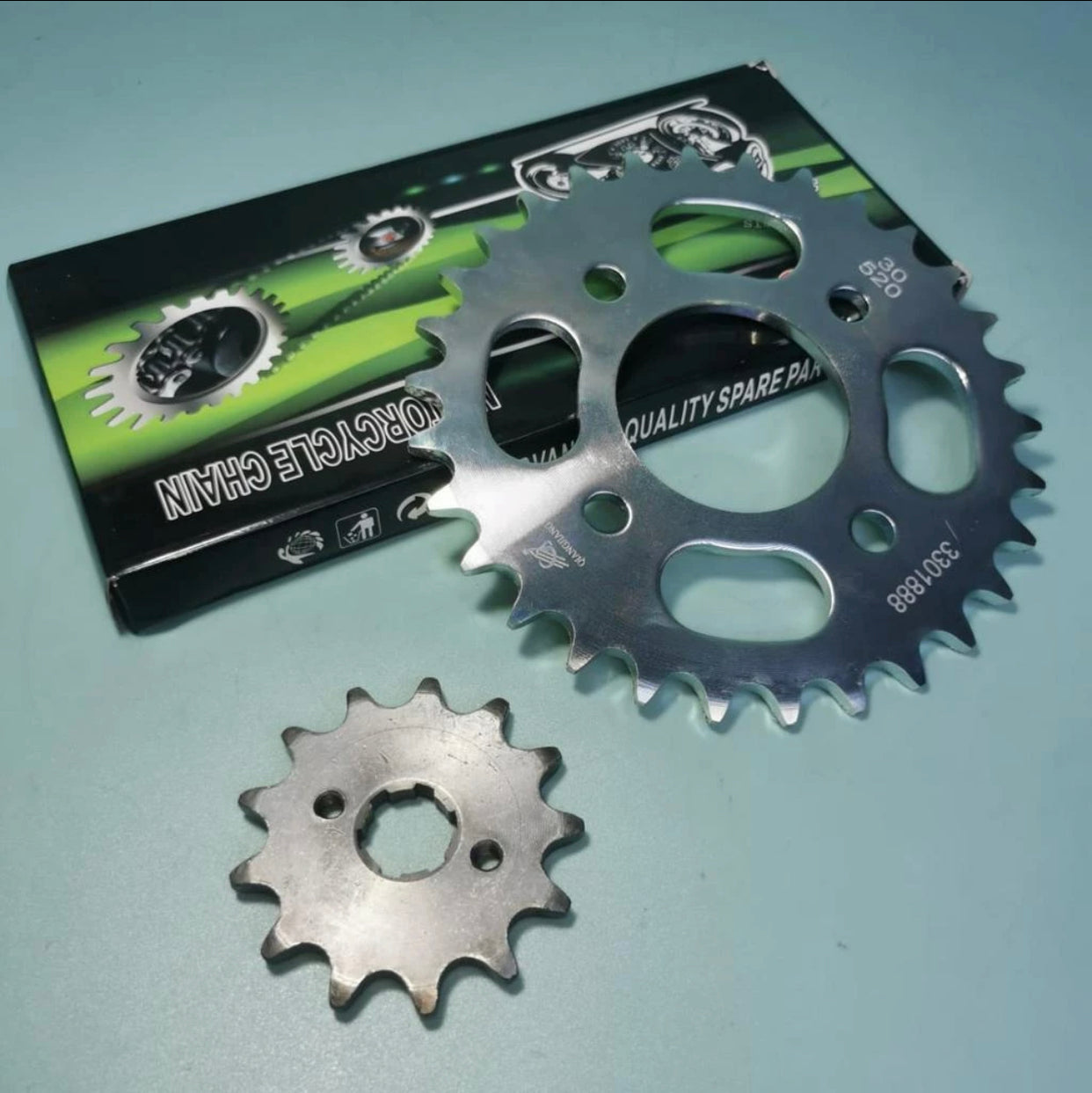 ￼KEEWAY Patagonian Eagle 250 / PE 250 - Sprocket Gear Set FR+RR + Chain (520H) -By Sea Courier Method 🚢📦