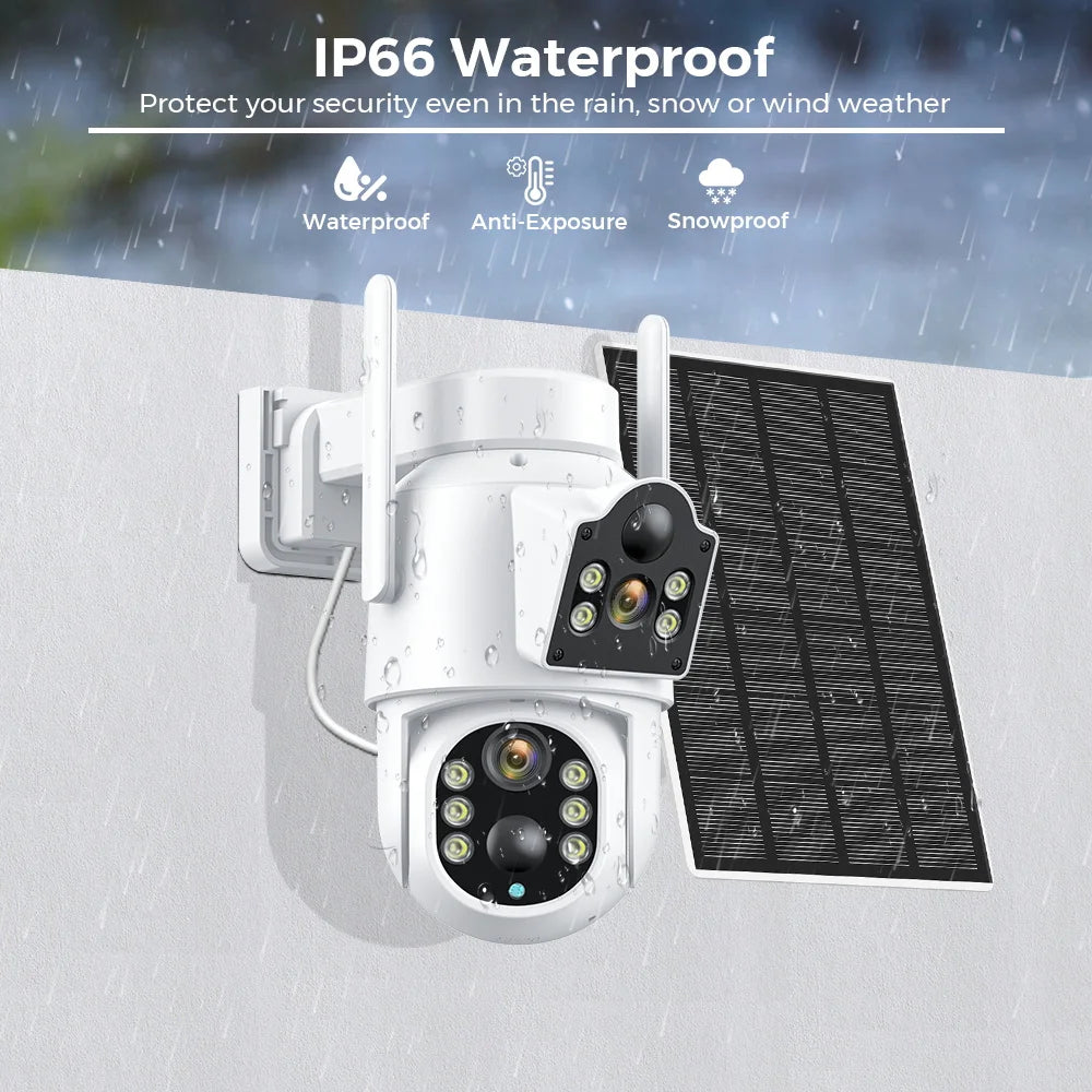 4K Dual Lens Solar WiFi Security Camera