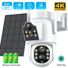 4K Dual Lens Solar WiFi Security Camera