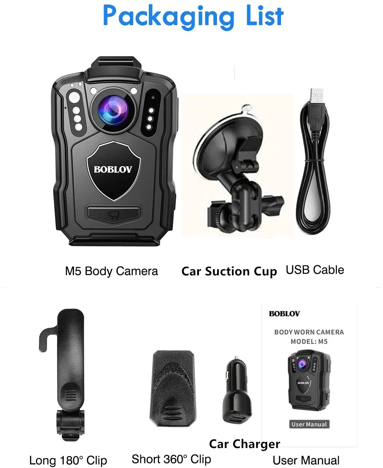 BOBLOV M5 1440P Body Camera