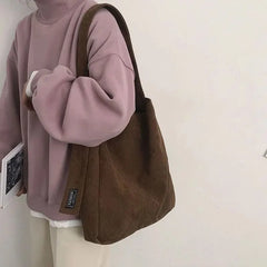 Large Capacity Corduroy Shoulder Bag