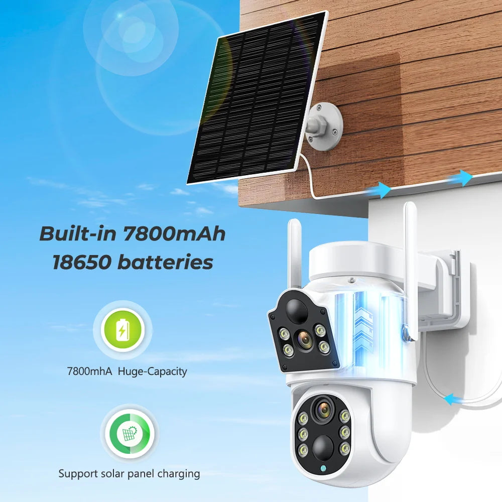 4K Dual Lens Solar WiFi Security Camera