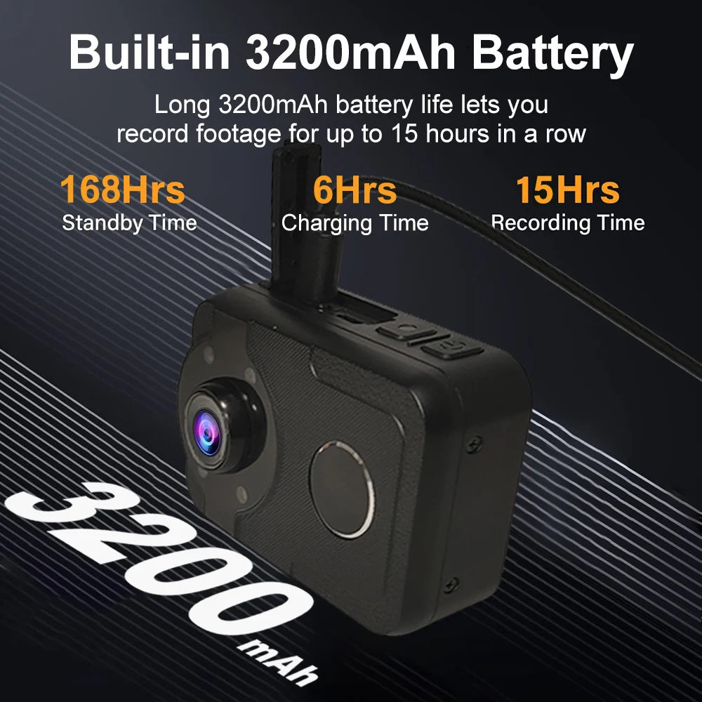 Danruiee M1 Body Camera 1080P, Night Vision, 3200mAh Battery