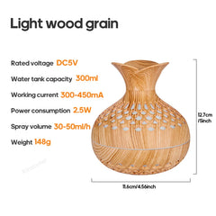 300ml Wood Grain USB Aroma Diffuser