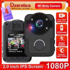 Danruiee M1 Body Camera 1080P, Night Vision, 3200mAh Battery