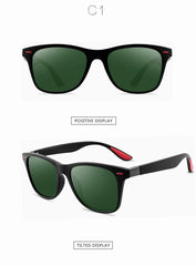 Retro Polarized Square Sunglasses UV400 Protection