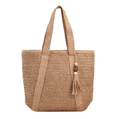 Bohemian Tassel Weave Straw Beach Bag