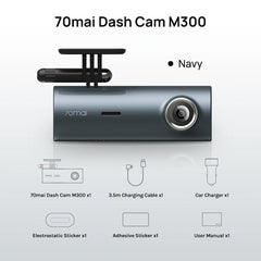 70mai M300 Dash Cam - 1296P Night Vision Recorder with Parking Mode & App Control