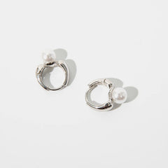 Imitation Pearl Hoop Earrings for Women