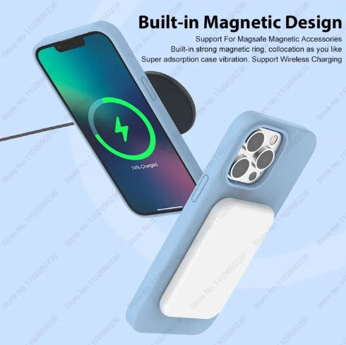 Iphone 12 Pro Beige Original Liquid Silicone For Magsafe Magnetic Phone Case For Apple Wireless Charging Cover -By Sea Courier Method🚢