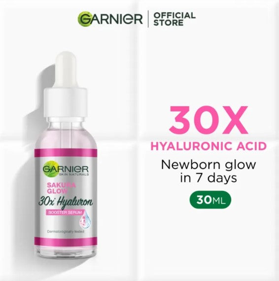 Garnier Sakura Booster Serum For Pinkish Glow Single Serum For Glow With Hyaluronic Acid (30ml) -By Sea Courier Method🚢📦