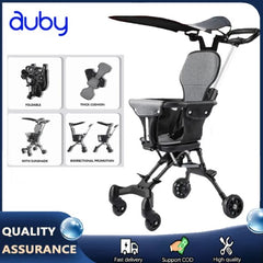 Stroller+2 Cushion - Auby Foldable Stroller Lightweight Stable Soft Seat Hand Push For Baby -By Sea Courier Method🚢📦