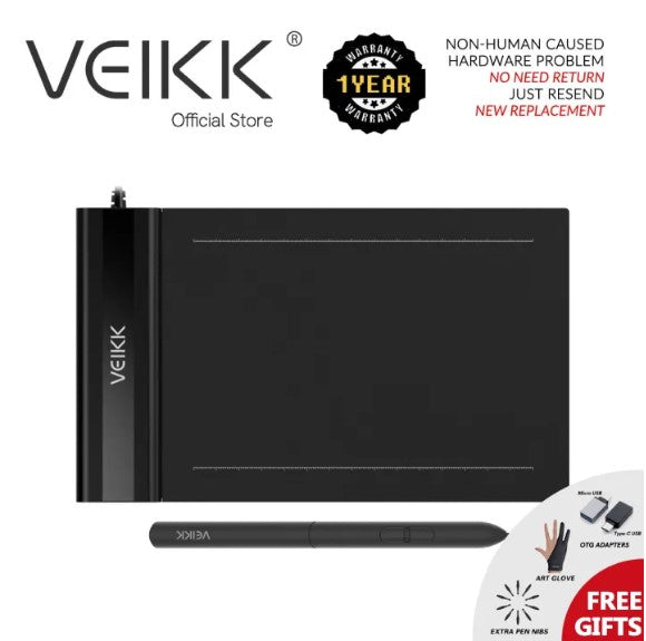 VEIKK S640 6 x 4 inch Ultra-Thin Easy Carrying Pen Tablet Graphics Drawing Tablet Support Androidphone Digital Drawing Writing Pad with 8192 Levels Pressure Sensitivity Battery-Free Pen -By Sea Courier Method 🚢📦