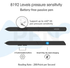 VEIKK S640 6 x 4 inch Ultra-Thin Easy Carrying Pen Tablet Graphics Drawing Tablet Support Androidphone Digital Drawing Writing Pad with 8192 Levels Pressure Sensitivity Battery-Free Pen -By Sea Courier Method 🚢📦