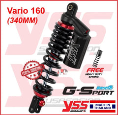 YSS Vario160 (340MM) G-Sport [Free Heavy Duty Spring]. Adjustable absorber monoshock GSport Vario 160 Honda, Original Th -By Sea Courier Method 🚢📦