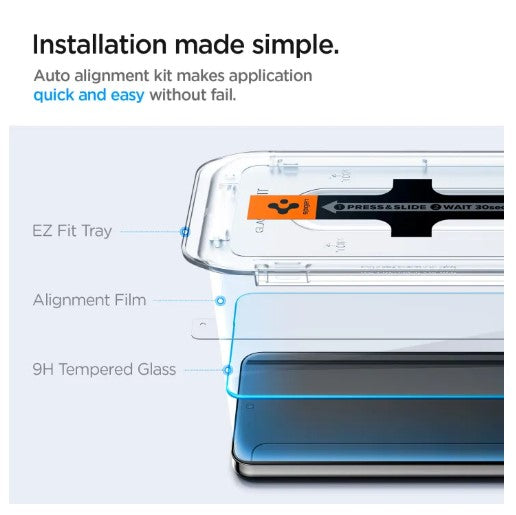 SPIGEN 2Pack Screen Protector for Galaxy S24 Series [EZ Fit] Auto-Installation Kit for Flawless Application / Samsung Galaxy S24 Plus Glass -By Sea Courier Method 🚢📦