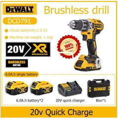 DeWalt DCD791 screwdriver brushless cordless electric drill 20V lithium battery screwdriver screwdriver household multi-function power tool -By Sea Courier Method 🚢🎁