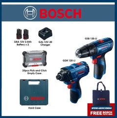 BOSCH GSB120-LI + GDR120-LI 12V Cordless Impact Drill + Cordless Impact Driver Wrench COMBO SET SOLO CASE ONLY -By Sea Courier Method 🚢🎁