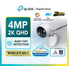 TP-Link 4MP/2K Baby Camera Tapo C120 AI CCTV WIFI & Wireless IP Camera with Smart AI IP66 Weatherproof -By Sea Courier Method 🚢📦