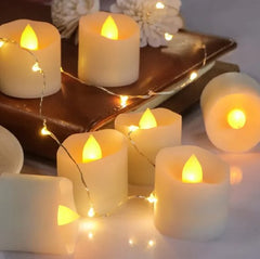 1-6pcs LED Flameless Candle Lights Creative Irregular Wave Wishing Tealights Warm White Candles Halloween Christmas Decoration -By Sea Courier Method 🚢🎁