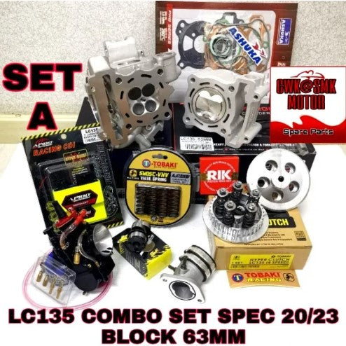 (PACKAGE SET Y15ZR＆ LC135）LC135/Y15ZR HEAD BLOCK COMBO PACKAGE SET (SPEC 63MM) (HEAD 20/23) -By Sea Courier Method 🚢📦