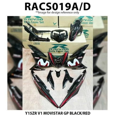 Rapido Cover Set Yamaha Y15ZR V1 V2 Movistar GP Black Red Blue Black/Red Sticker Tanam Hitam Green Body Set -By Sea Courier Method 🚢📦