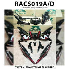 Rapido Cover Set Yamaha Y15ZR V1 V2 Movistar GP Black Red Blue Black/Red Sticker Tanam Hitam Green Body Set -By Sea Courier Method 🚢📦