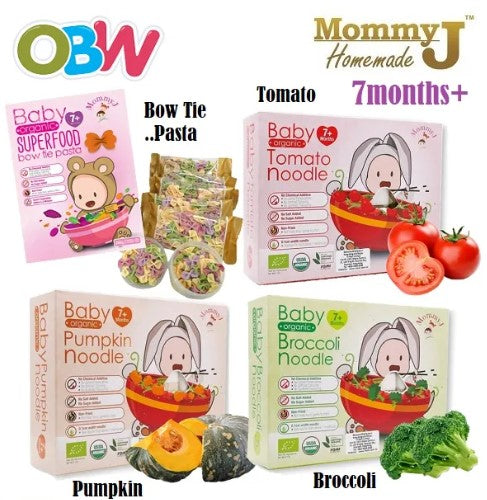 MommyJ Baby Organic Stick Noodle Baby Noodles (Pumpkin /Broccoli / Tomato) *200g per box* / Baby Organic Superfood Bow Tie Pasta | Mommyj Baby Instant Porridge 宝宝粥 | Stew Rice | Baby Halal Food -By Sea Courier Method 🚢📦