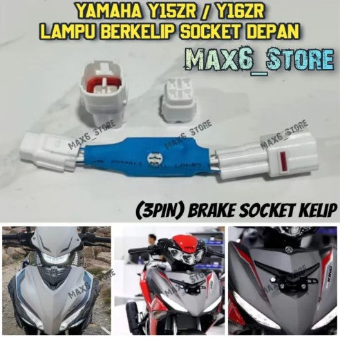 Yamaha Y15ZR Y16ZR Front Brake Flash Light Socket Y15 Y16 Lampu Depan Berkelip Lampu Dada ( 3 PIN ) Socket Kelip Ysuku -By Sea Courier Method 🚢📦