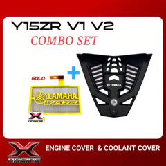 XRACING ENGINE COVER + RADIATOR COVER COOLANT COVER PVC Carbon Black - Y15 Y15ZR V1 V2 V3 -By Sea Courier Method 🚢📦