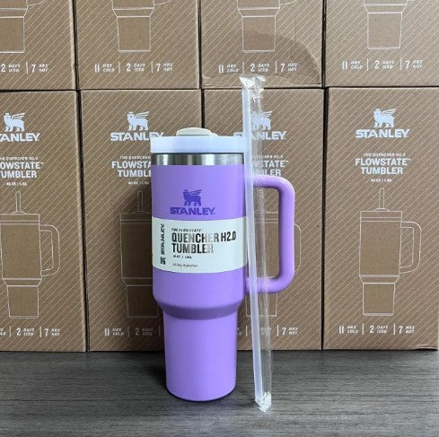 Asal Stanley 40oz Quengher H2.0 Tumbler dengan tudung jerami keluli tahan karat kopi Termos piala kereta cawan vakum cwan -By Sea Courier Method 🚢📦