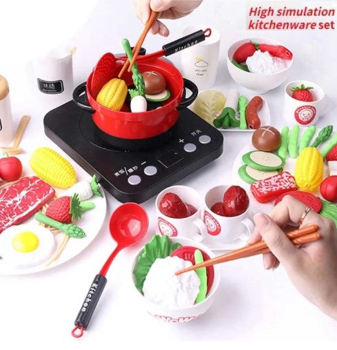 Kitchen Pretend Play Toys Children's Educational Simulation Play House Toy Set Cookware Cooking Mainan Masak Budak Perempuan Girls Boys Gifts -By Sea Courier Method 🚢📦