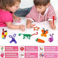 100 Pcs Chenille Stems Colorful Sticks Pipe Cleaner Rod Diy Material For Art and Craft 100 Pcs  -By Sea Courier Method 🚢📦