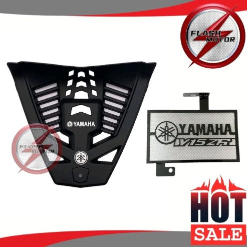 Flashmotor Y15 Y15ZR V1 V2 V3 ENGINE COVER PVC Carbon Black + Radiator Cover Coolant -By Sea Courier Method 🚢📦